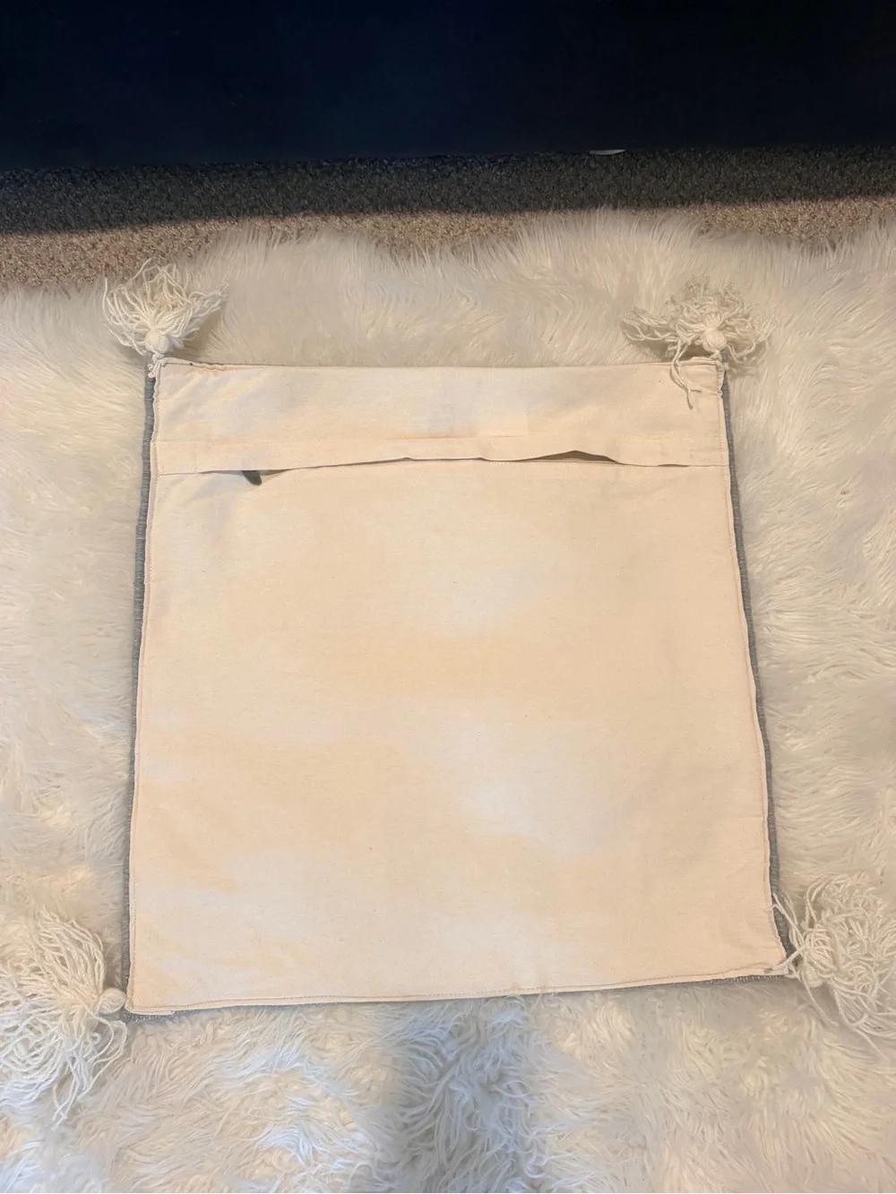 Handwoven Gray and Cream Geometric Accent Pillow - Brand Unspecified